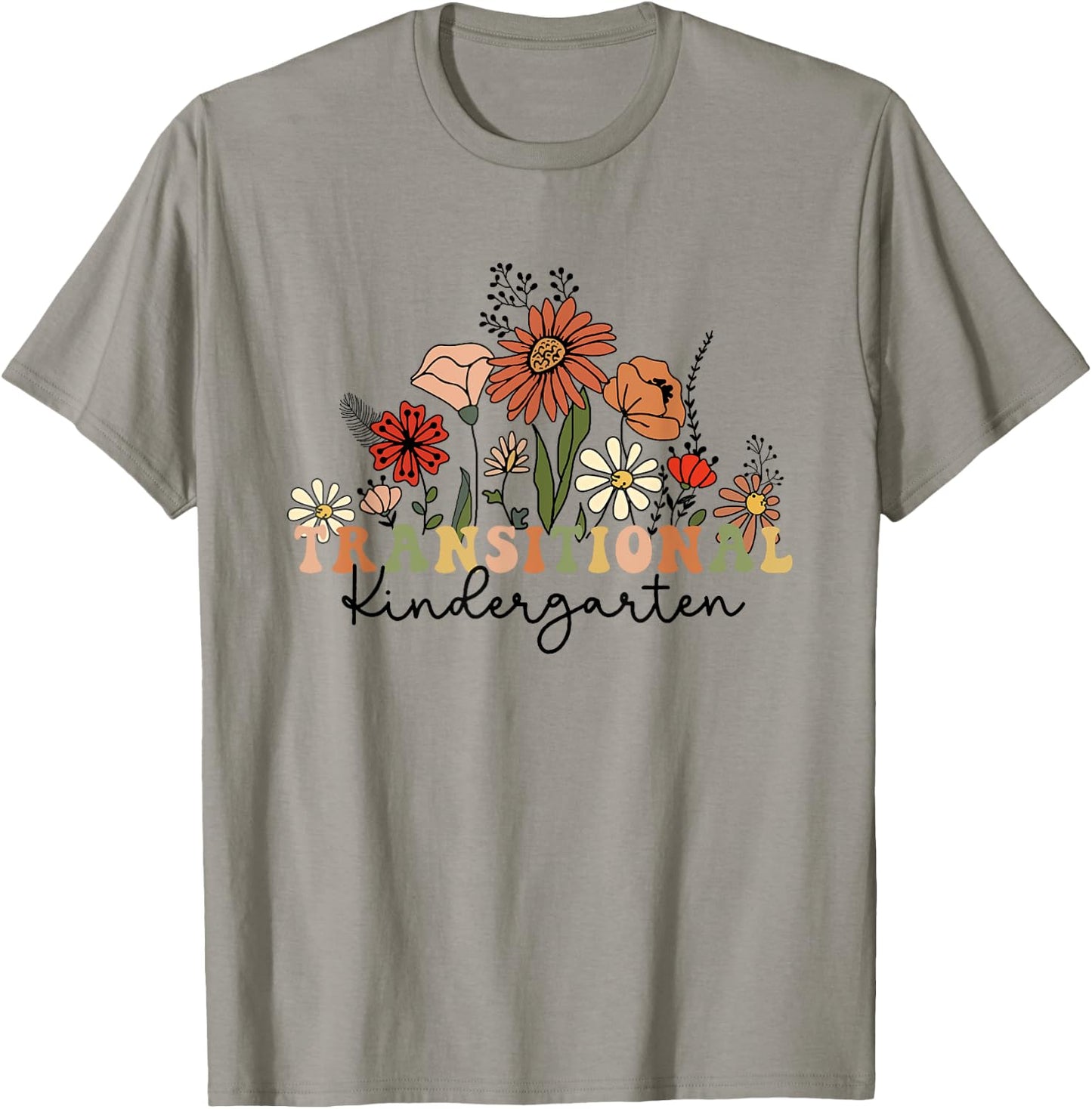 Retro Wildflowers Transitional Kindergarten TK Dream Team T-Shirt - T-Shirt | Sand