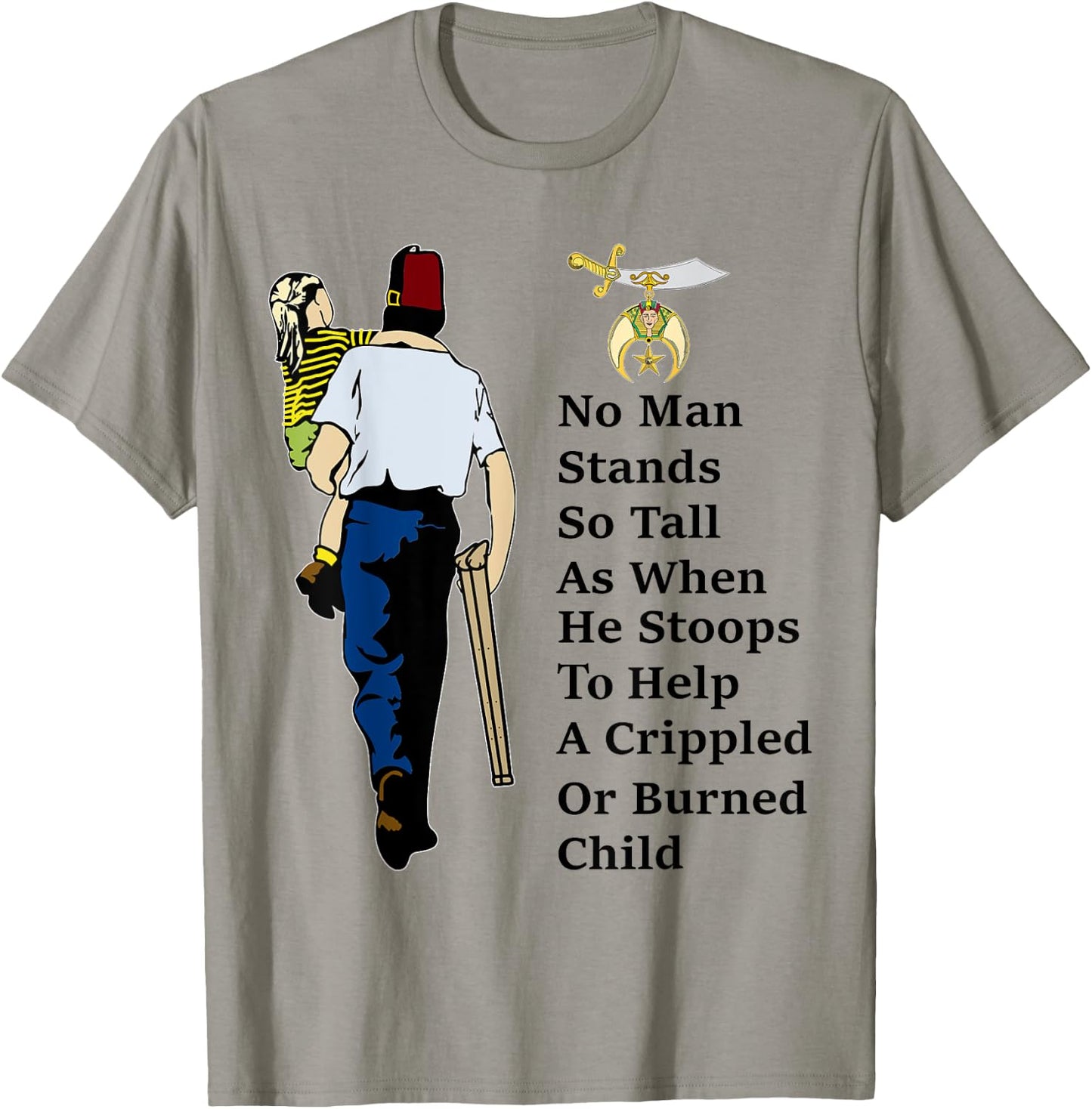 Proud To Be A Shriner Help Childs Emblem Masons Father's Day T-Shirt - T-Shirt | Sand