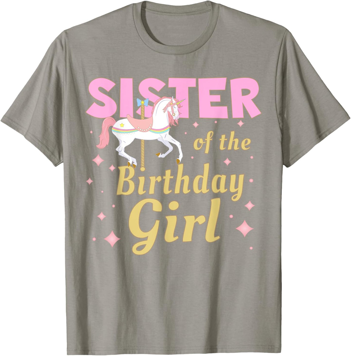 Sister Carousel Party 1st Birthday Girl Family Matching T-Shirt - T-Shirt | Sand