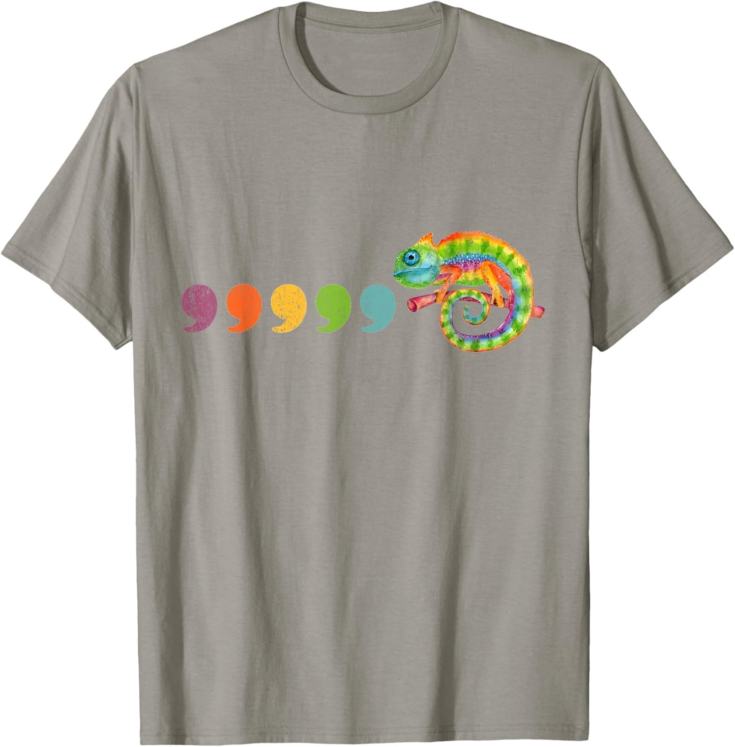Comma comma chameleon English teacher t Grammar T-Shirt - T-Shirt | Sand