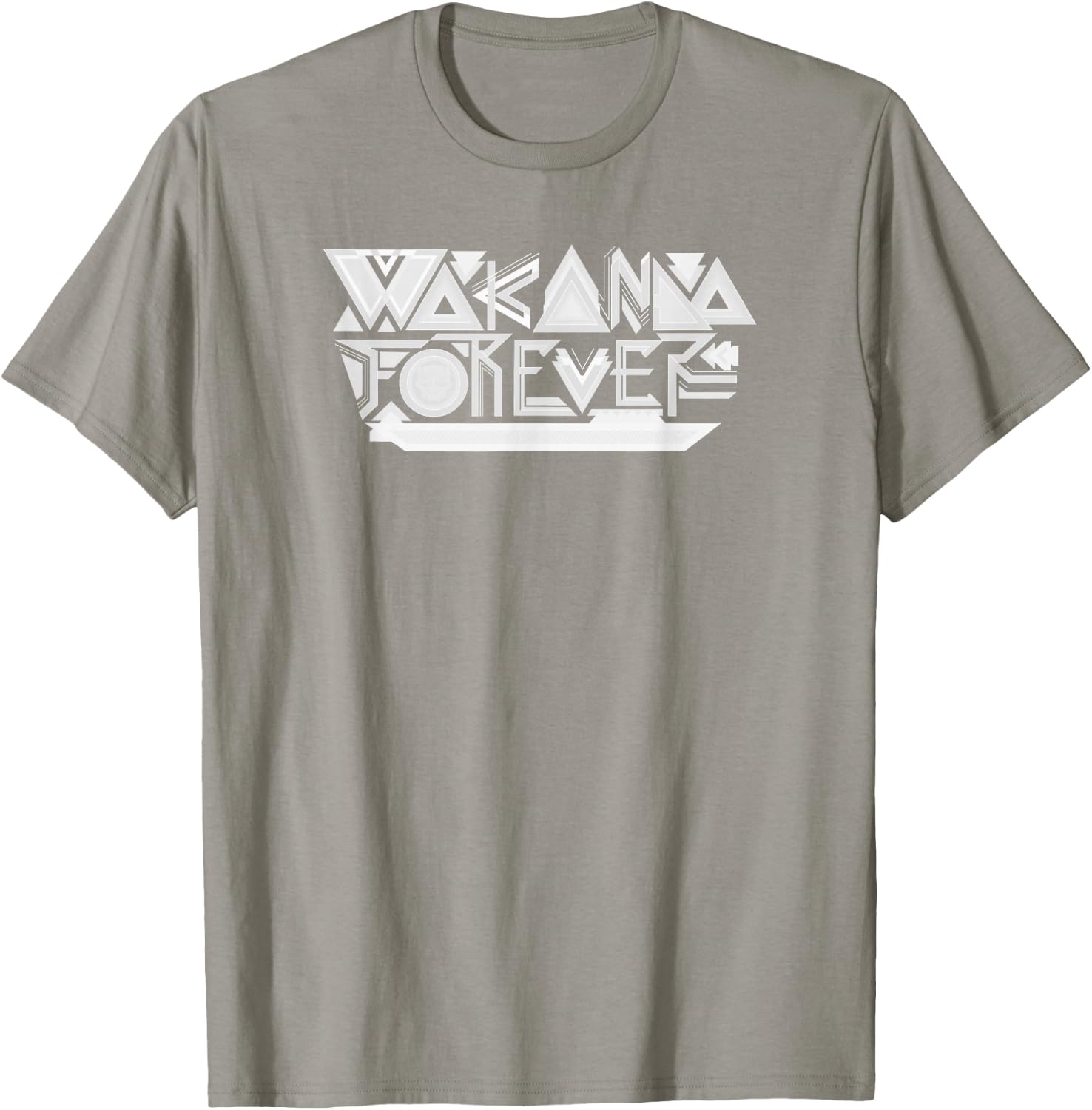 Marvel Black Panther: Wakanda Forever Gray On White Text T-Shirt - T-Shirt | Sand