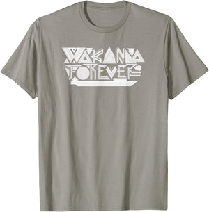 Marvel Black Panther: Wakanda Forever Gray On White Text T-Shirt - T-Shirt | Sand