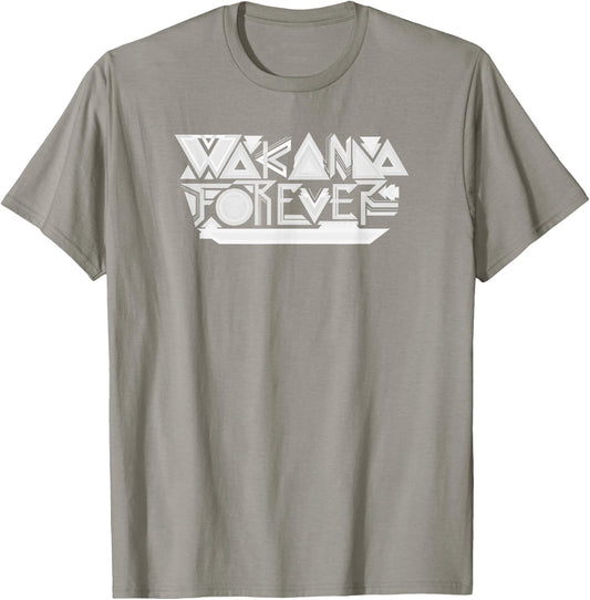 Marvel Black Panther: Wakanda Forever Gray On White Text T-Shirt - T-Shirt | Sand