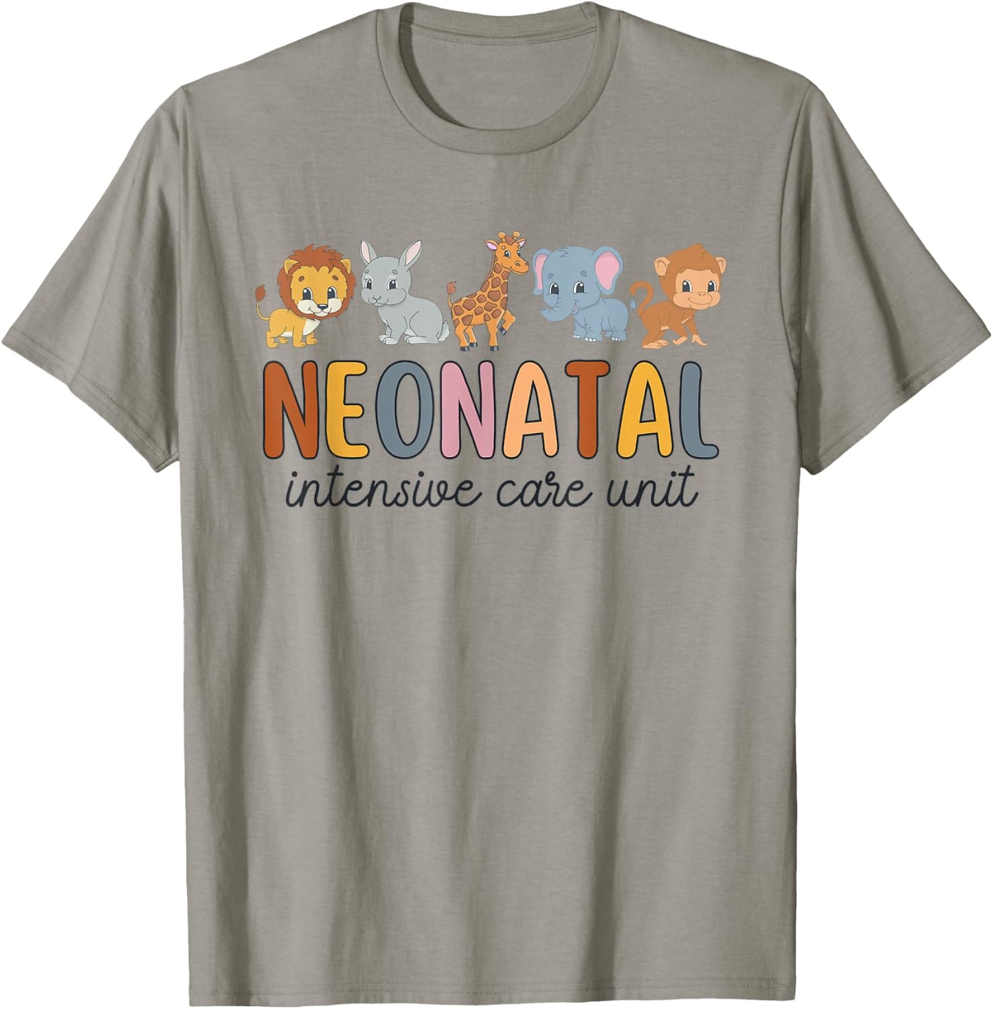 Women Groovy Neonatal Intensive Care Unit Animals NICU Nurse T-Shirt - T-Shirt | Sand