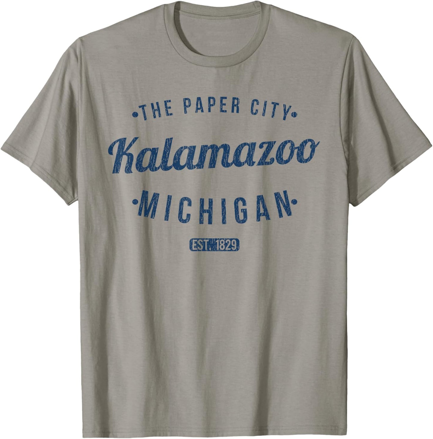 Vintage Kalamazoo Michigan Souvenirs by BAS Kalamazoo MI Retro Vintage Souvenir T-Shirt - T-Shirt | Sand