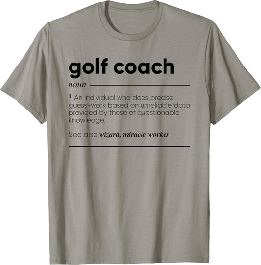 Golf Coach Funny Definition T-Shirt - T-Shirt | Sand
