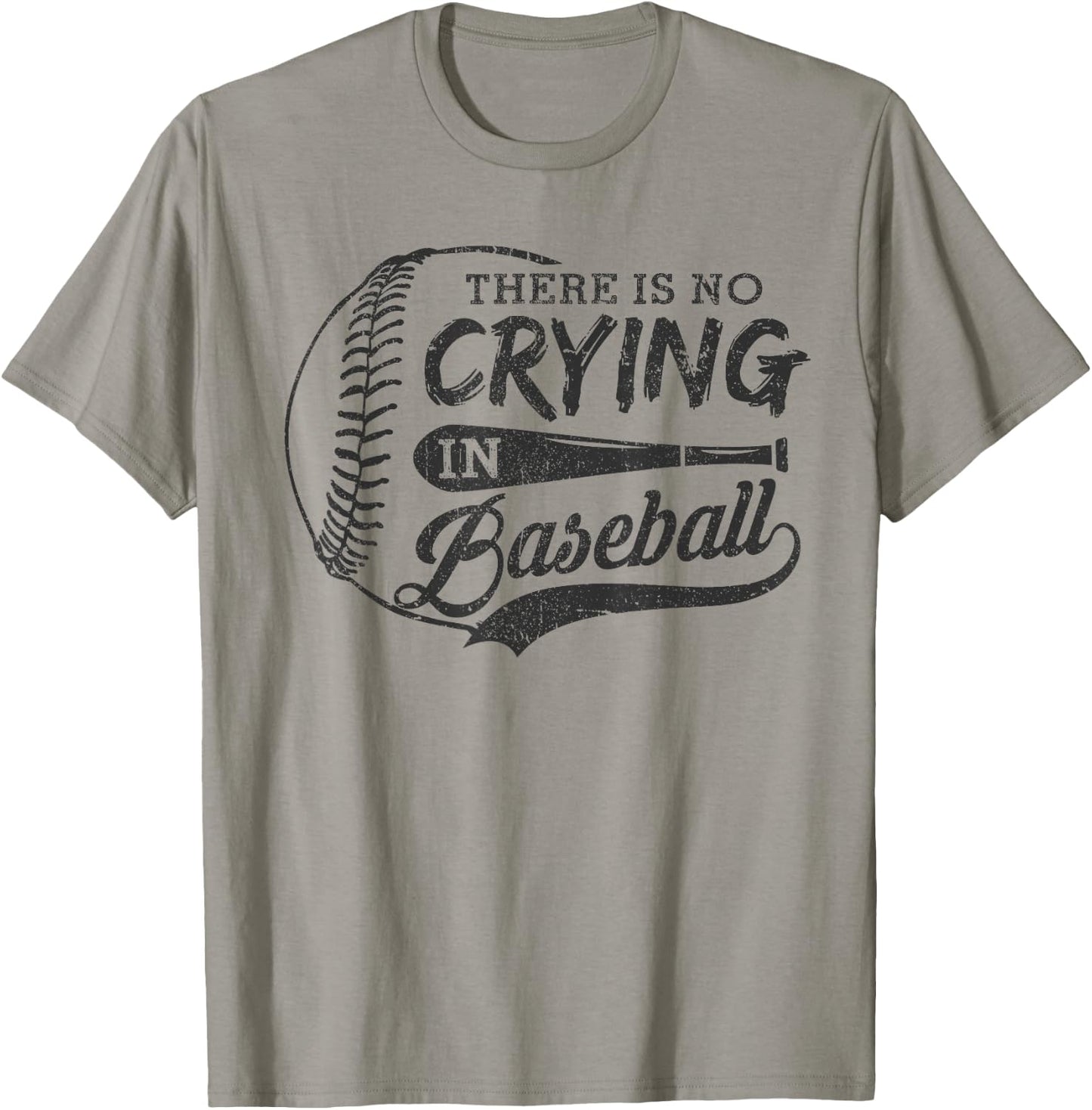 Vintage There Is No Crying In Baseball Sports Funny Baseball T-Shirt - T-Shirt | Sand