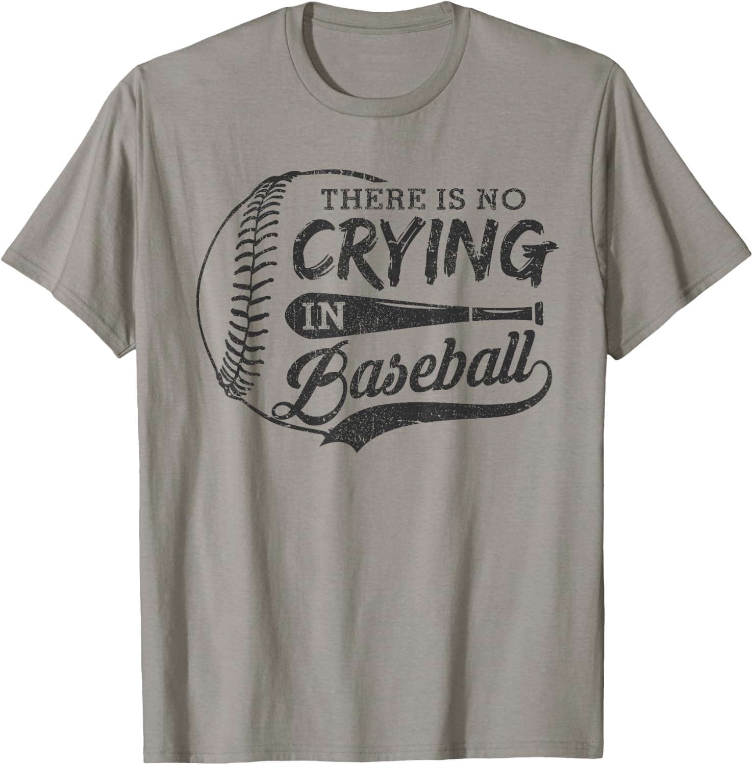 Vintage There Is No Crying In Baseball Sports Funny Baseball T-Shirt - T-Shirt | Sand