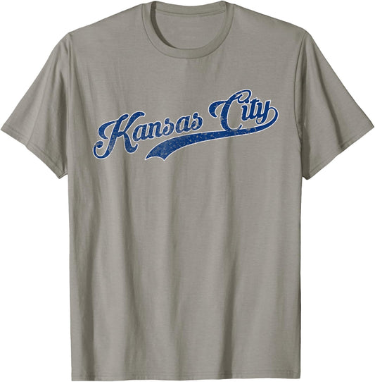 Vintage Kansas city KC Baseball T-Shirt - T-Shirt | Sand