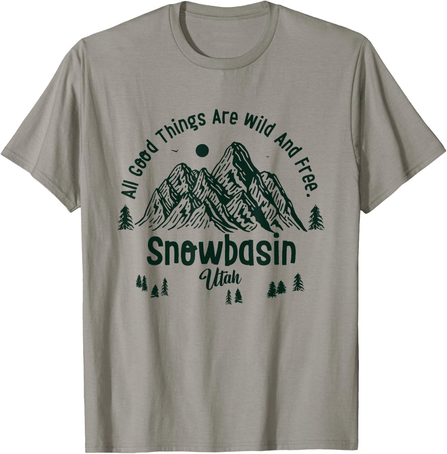Snowbasin Mountains Utah Hiking Outdoors Vintage T-Shirt - T-Shirt | Sand