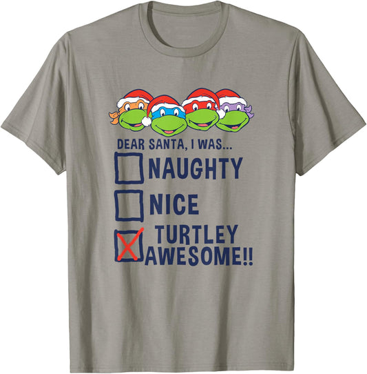 Teenage Mutant Ninja Turtles Christmas Santa I was Awesome T-Shirt - T-Shirt | Sand