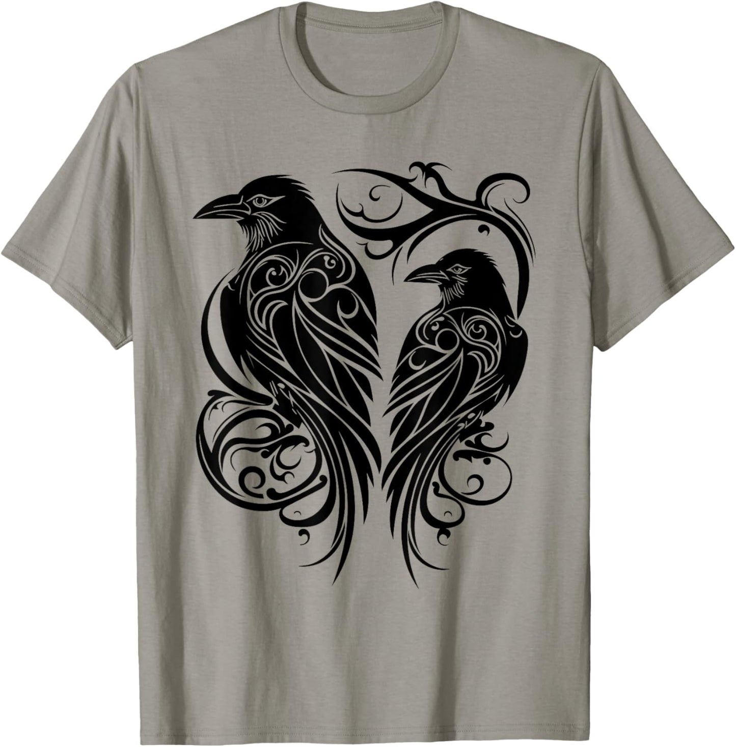 Odins Raven Norse Mythology Viking Birds Celtic Knots Asgard T-Shirt - T-Shirt | Sand