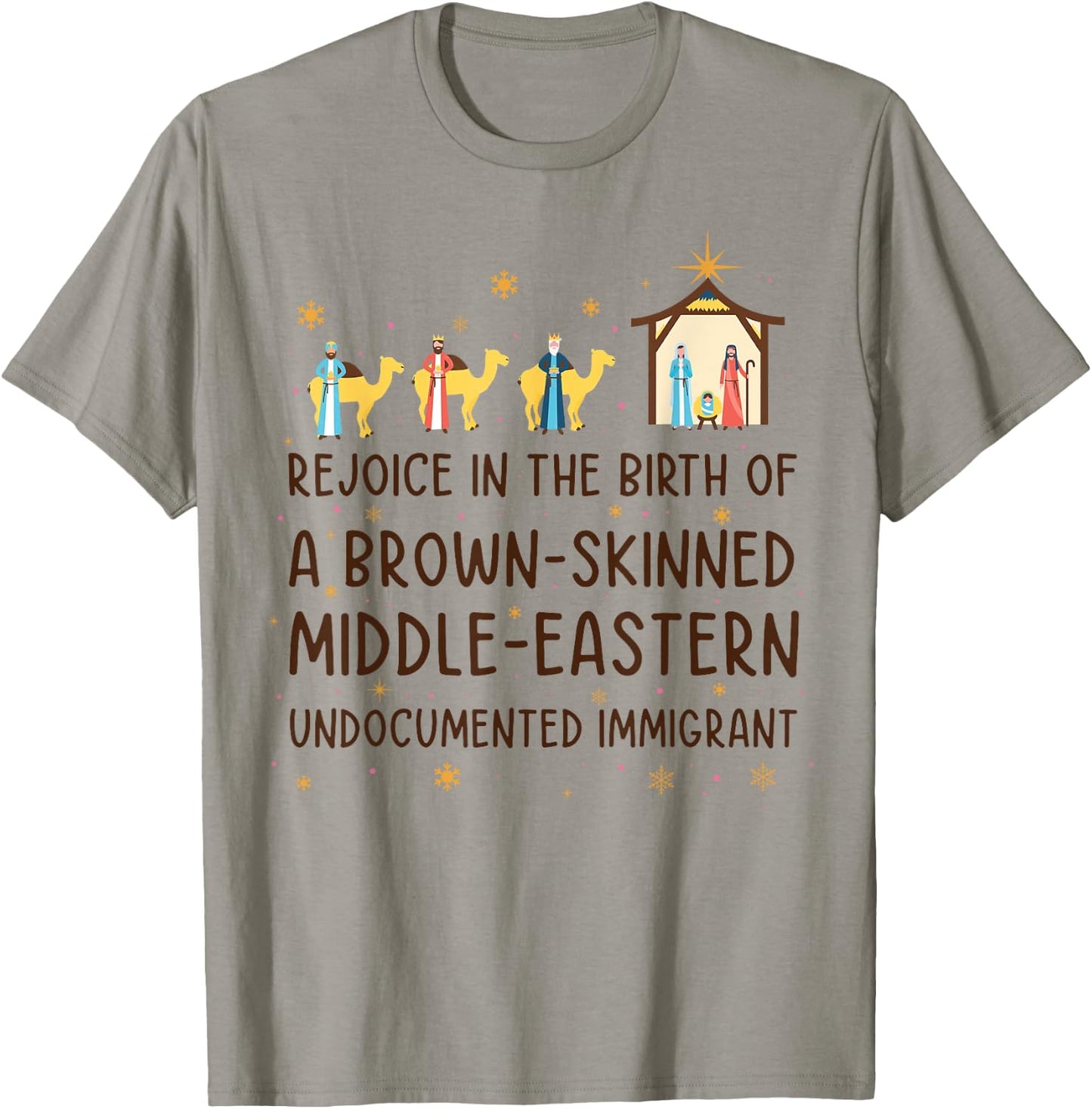 Rejoice In The Birth Of A Brown-skinned Middle-eastern T-Shirt - T-Shirt | Sand