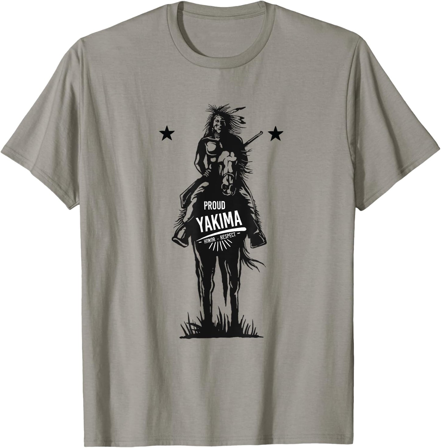 Yakima American Indian Tribe Proud Warrior on Horse T-Shirt - T-Shirt | Sand