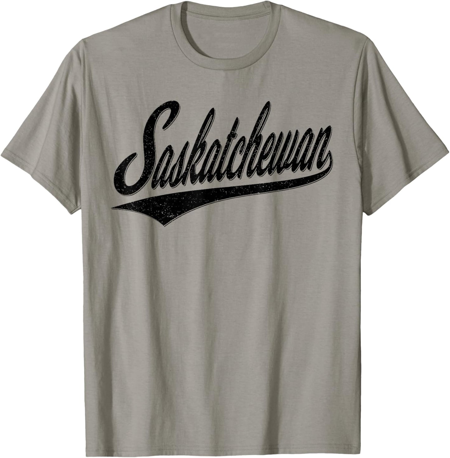 Saskatchewan Varsity Script Retro Vintage Sports Style T-Shirt - T-Shirt | Sand