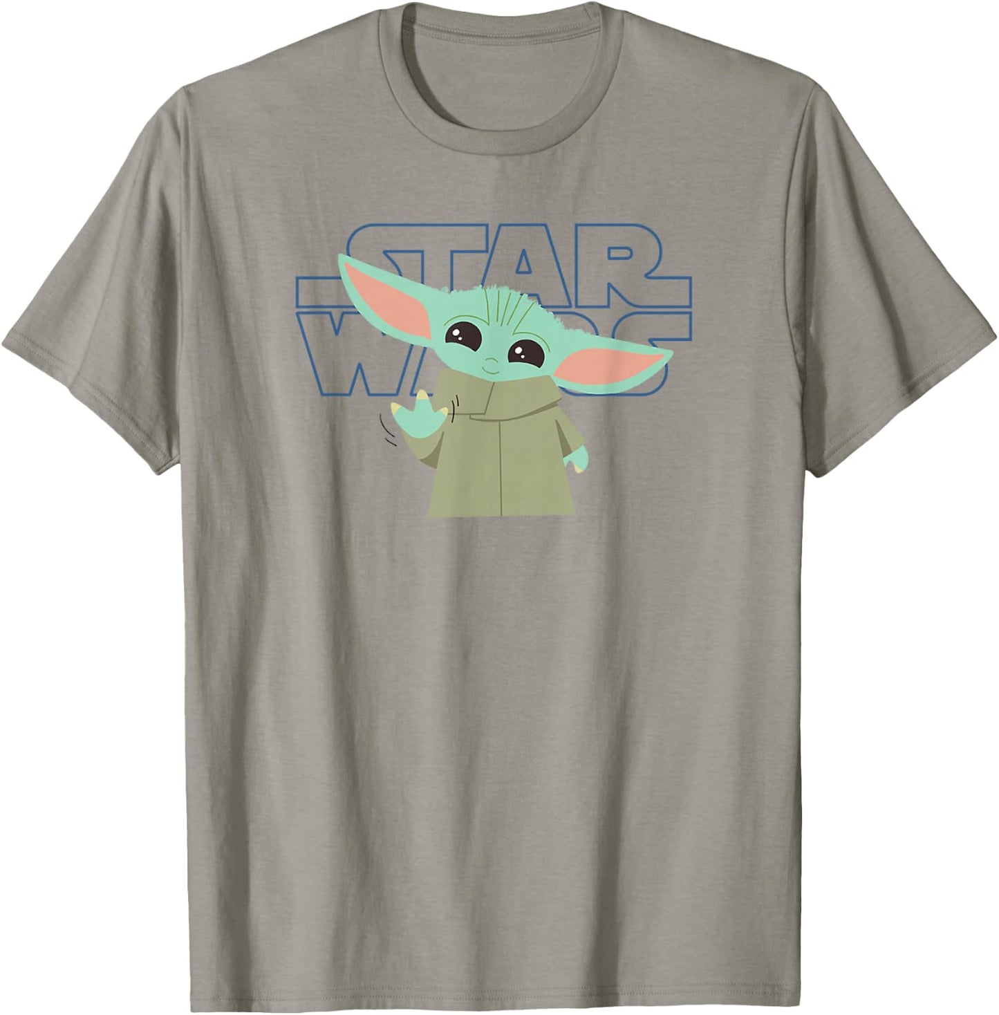 Star Wars: The Mandalorian Grogu Friendly Wave Logo T-Shirt - T-Shirt | Sand