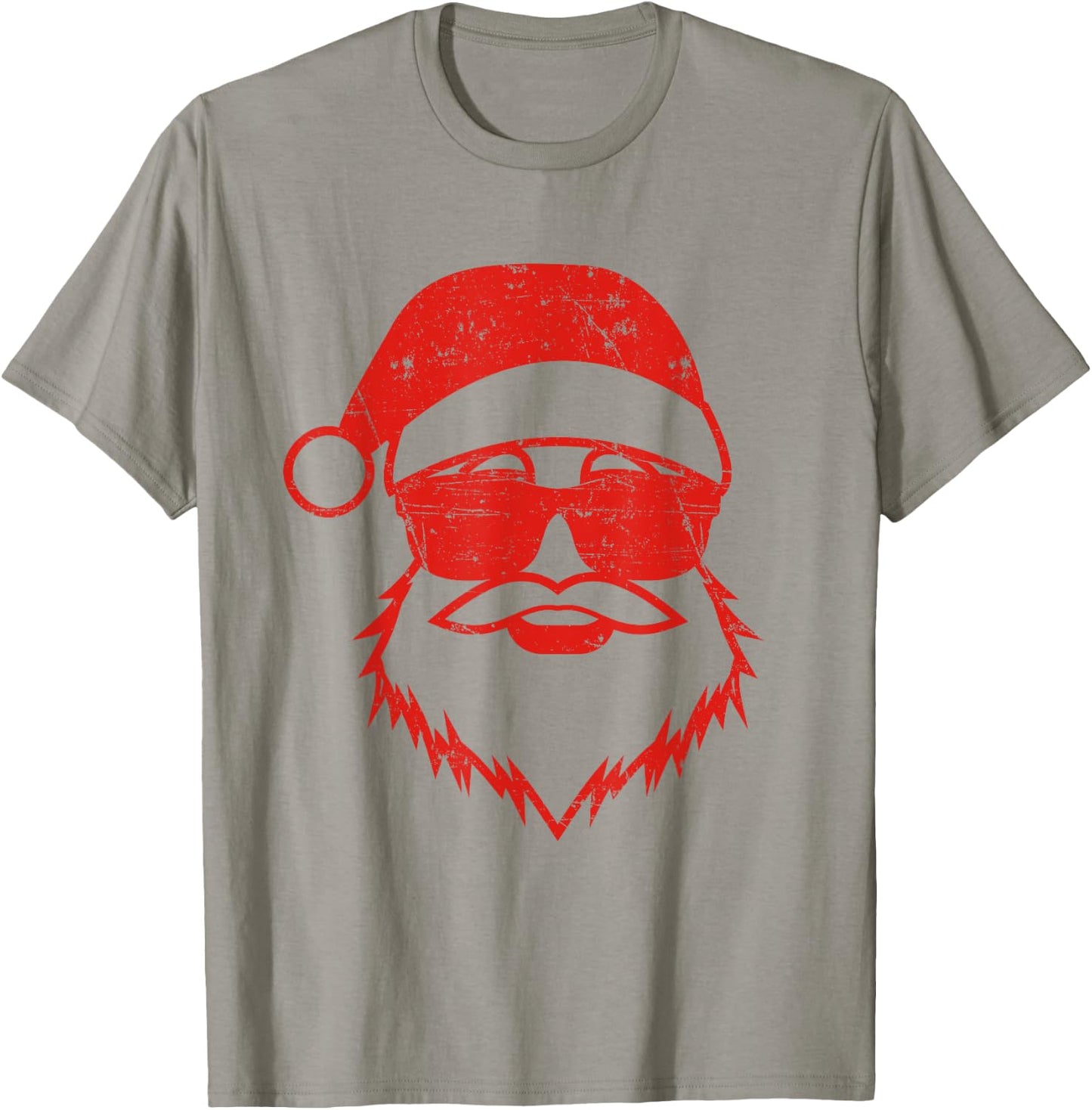 Santa Face Retro Sunglasses Christmas Xmas Men Women Kids T-Shirt - T-Shirt | Sand