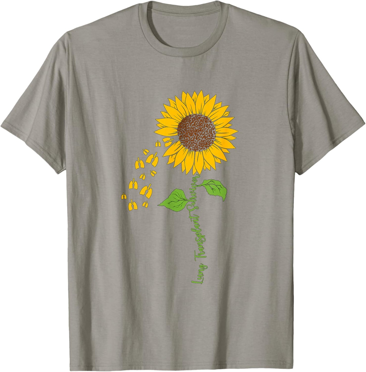 Lung Transplant Survivor Sunflower Lung Transplant Recovery T-Shirt - T-Shirt | Sand