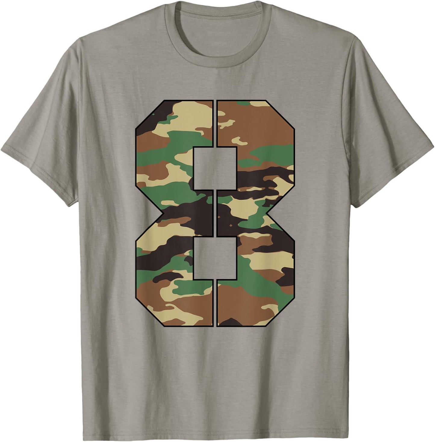 Military Theme 8th Birthday Kids 8 Year Old Boy Army T-Shirt - T-Shirt | Sand