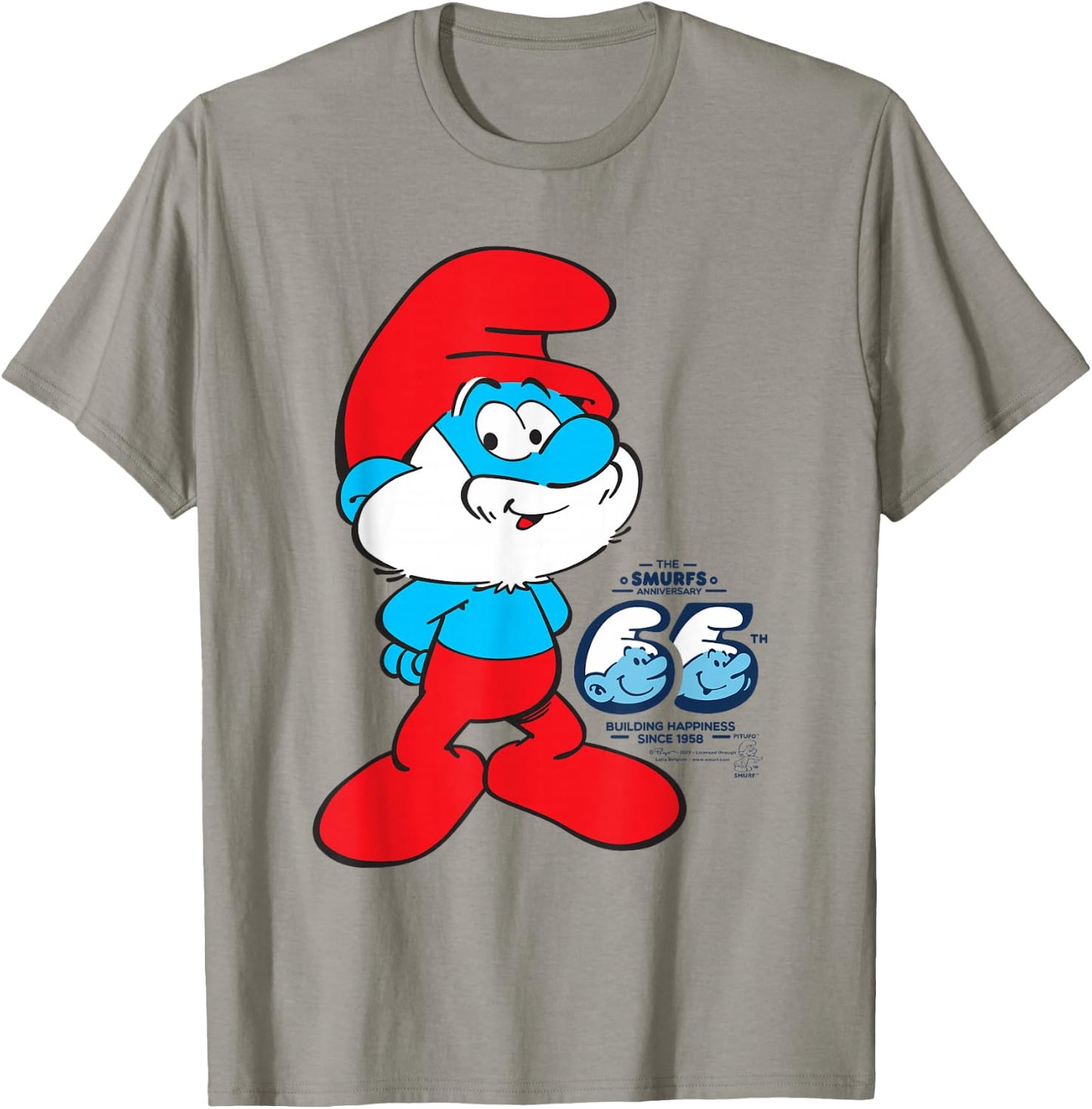 The Smurfs 65th Anniversary Papa Smurf T-Shirt - T-Shirt | Sand