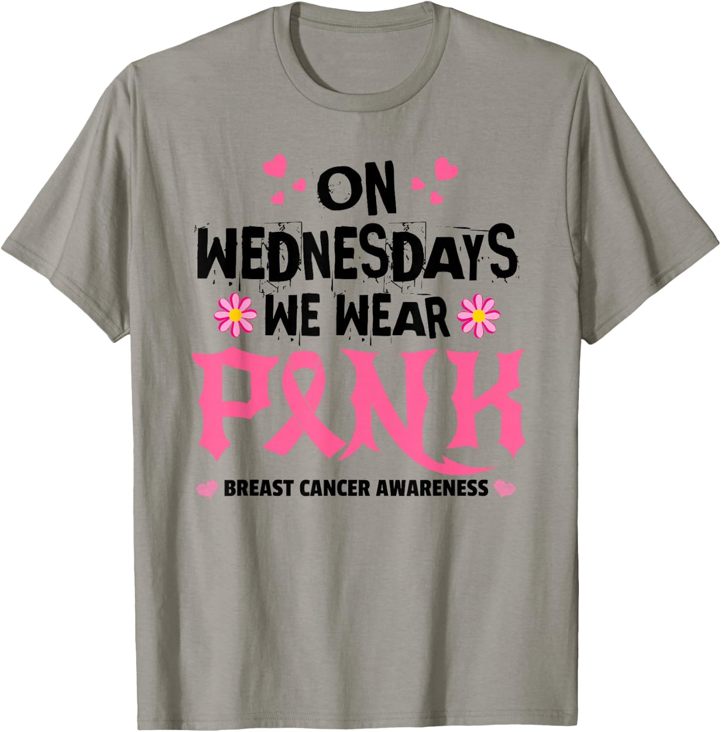 We Wear Pink - Pink Ribbon Breast Cancer Survivor Support T-Shirt - T-Shirt | Sand
