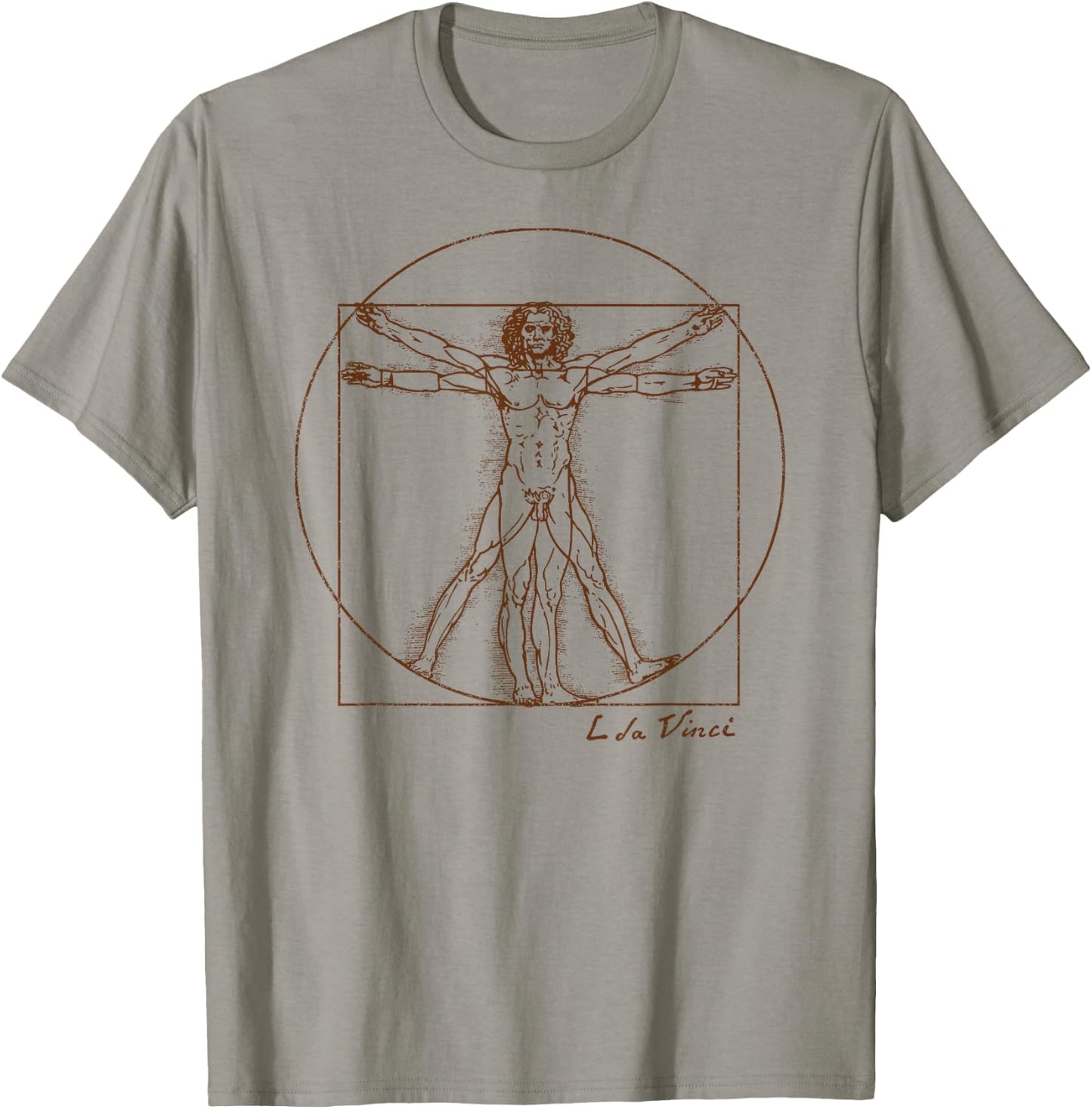 Vintage Vitruvian Man Leonardo da Vinci Art Souvenir T-Shirt - T-Shirt | Sand