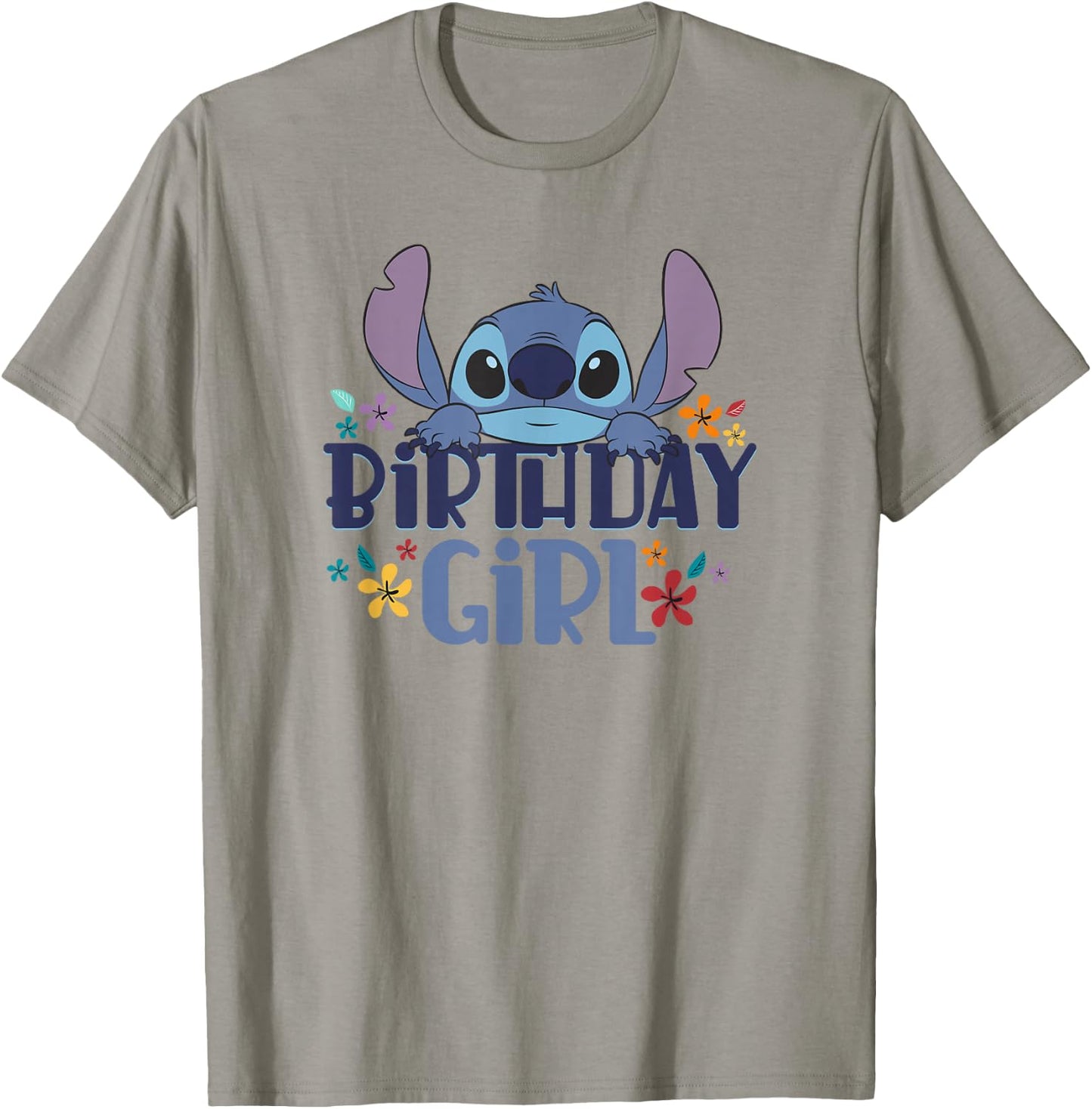 Disney Lilo & Stitch Birthday Girl Retro Floral Logo T-Shirt - T-Shirt | Sand