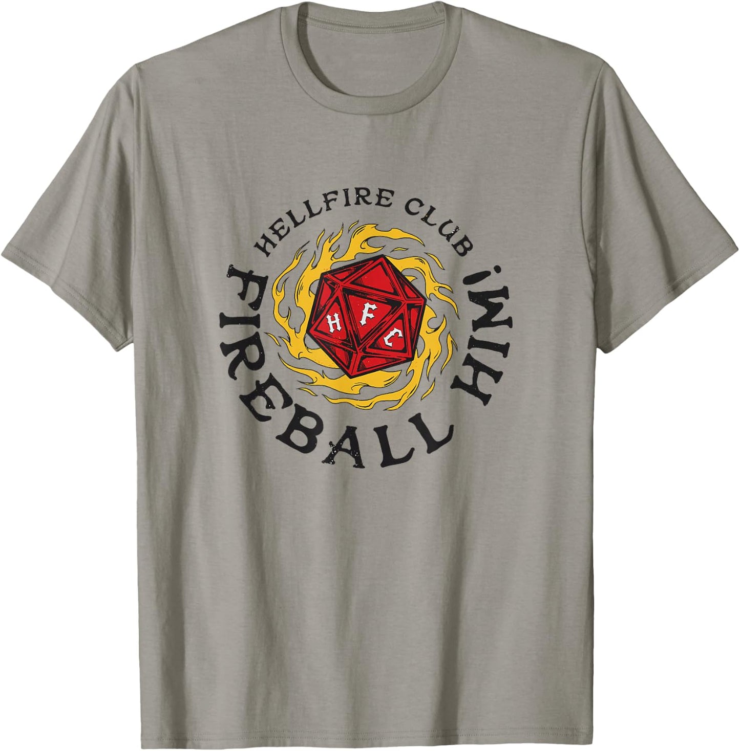 Stranger Things Hellfire Club Fireball Him! Rolling Die T-Shirt - T-Shirt | Sand
