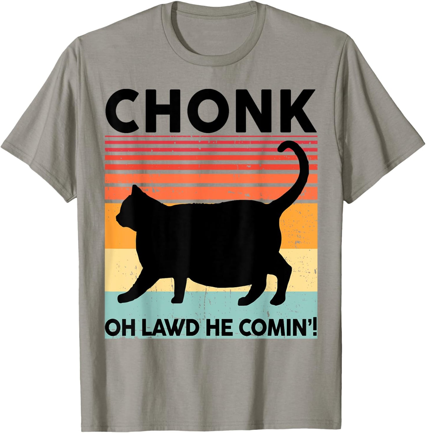 Black Cat-Shirt Chonk Cat Funny Cat Meme Momma Dad Vintage T-Shirt - T-Shirt | Sand