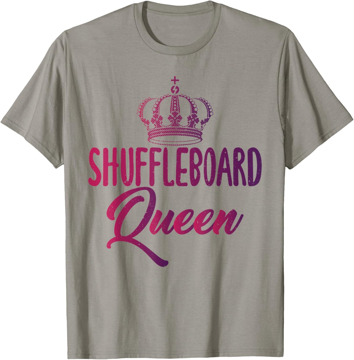Shuffleboard Queen text with Pretty Art Of Crown Shuffle T-Shirt - T-Shirt | Sand