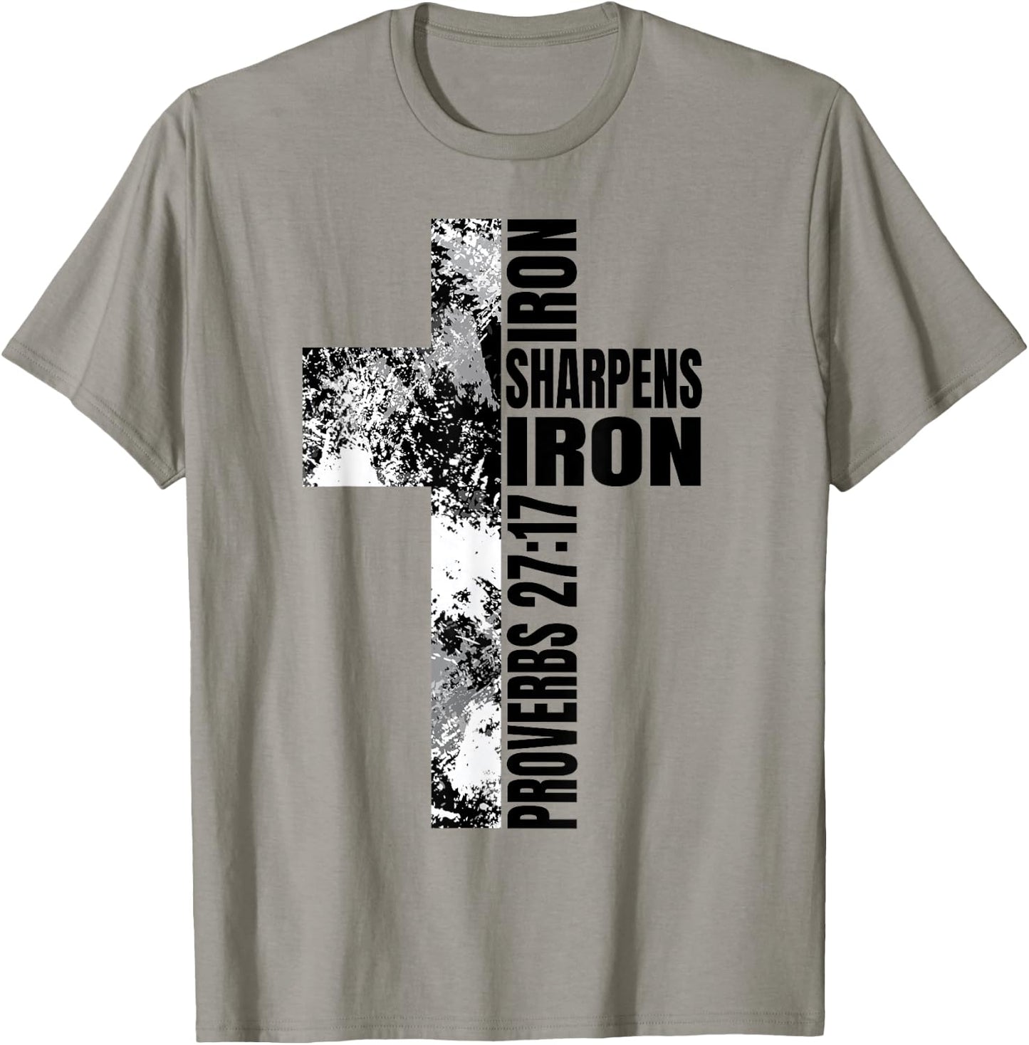 Religious Cross Iron Sharpens Iron Verse Christian Couples T-Shirt - T-Shirt | Sand