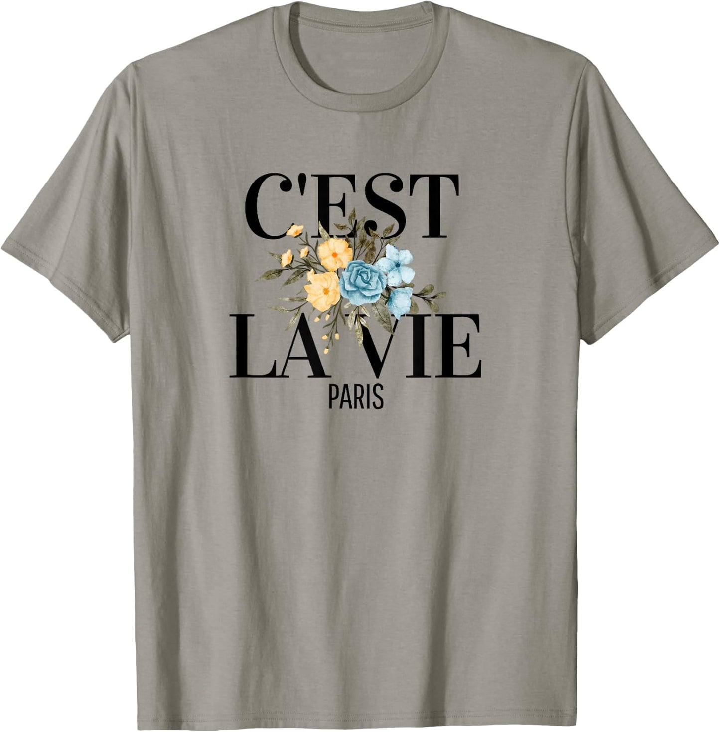C'est La Vie French Expression Paris Love Wine T-Shirt - T-Shirt | Sand