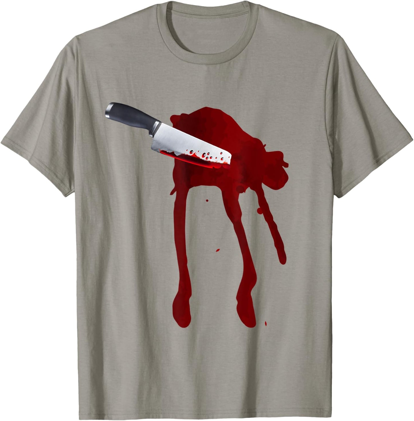 Last Minute Spooky Fake Blood Stab Wound Knife Stain Costume T-Shirt - T-Shirt | Sand