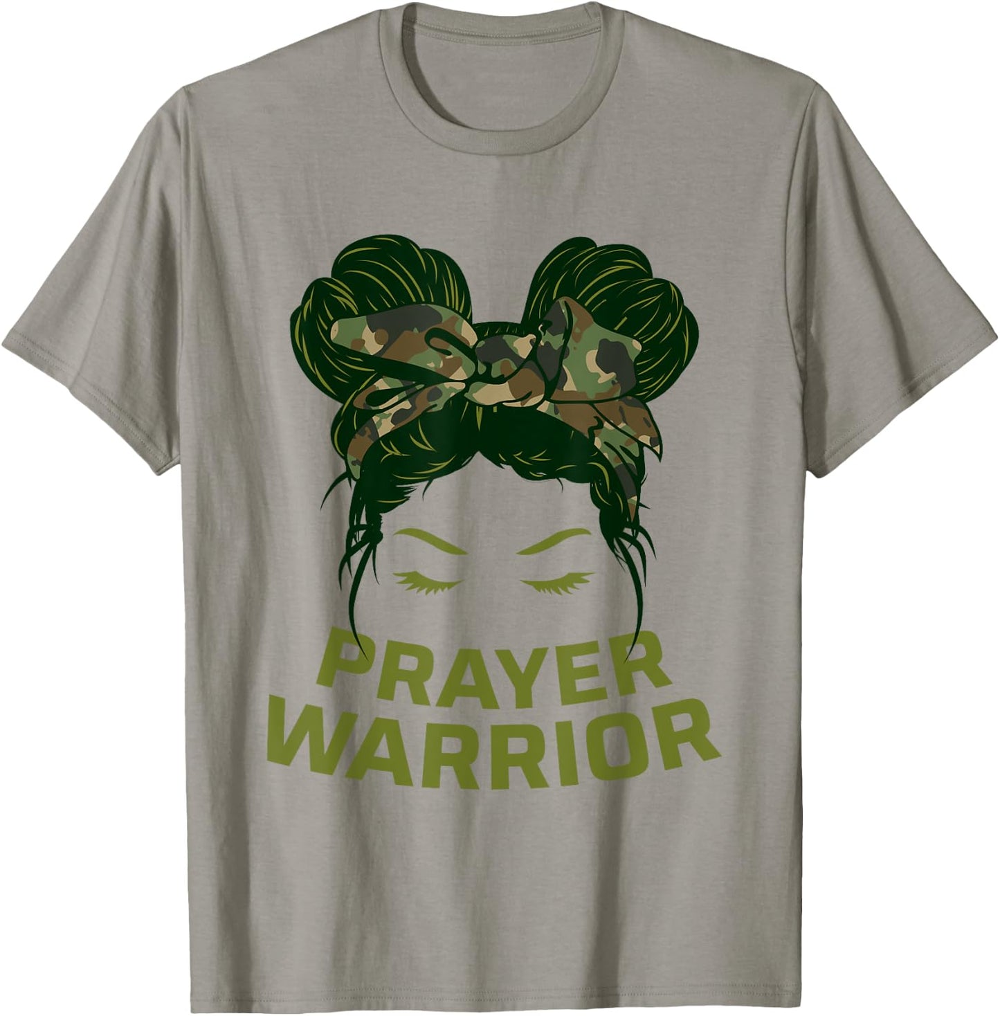 Prayer Warrior Teens Girls Camo Faith God Jesus Christian T-Shirt - T-Shirt | Sand