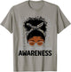 Acoustic Neuroma Awareness Women Messy Bun Gray Ribbon T-Shirt - T-Shirt | Sand
