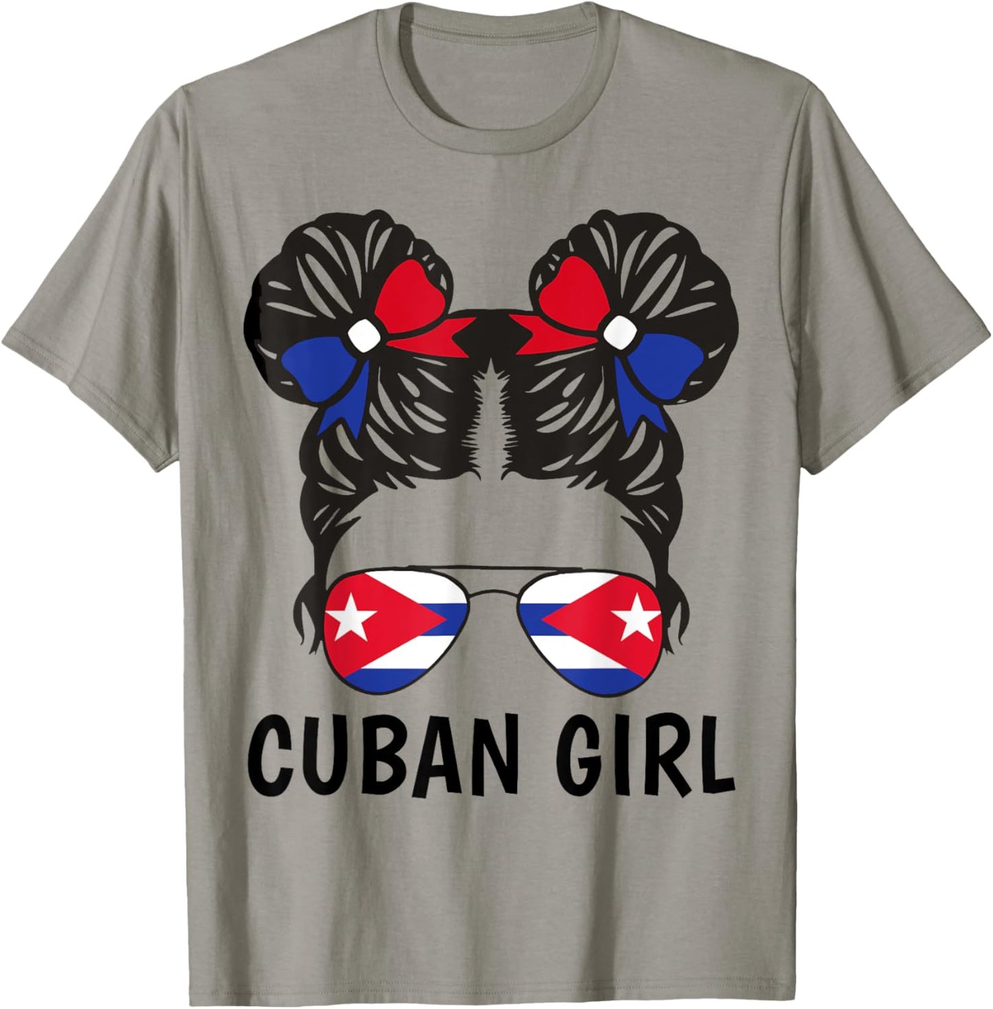 Cuba Flag Cuban Girl Shirt Hispanic Heritage Month Kid Women T-Shirt - T-Shirt | Sand