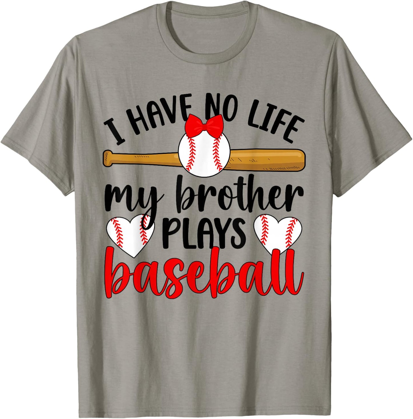 My Brother Plays Baseball Sister Of A Baseball Player T-Shirt - T-Shirt | Sand