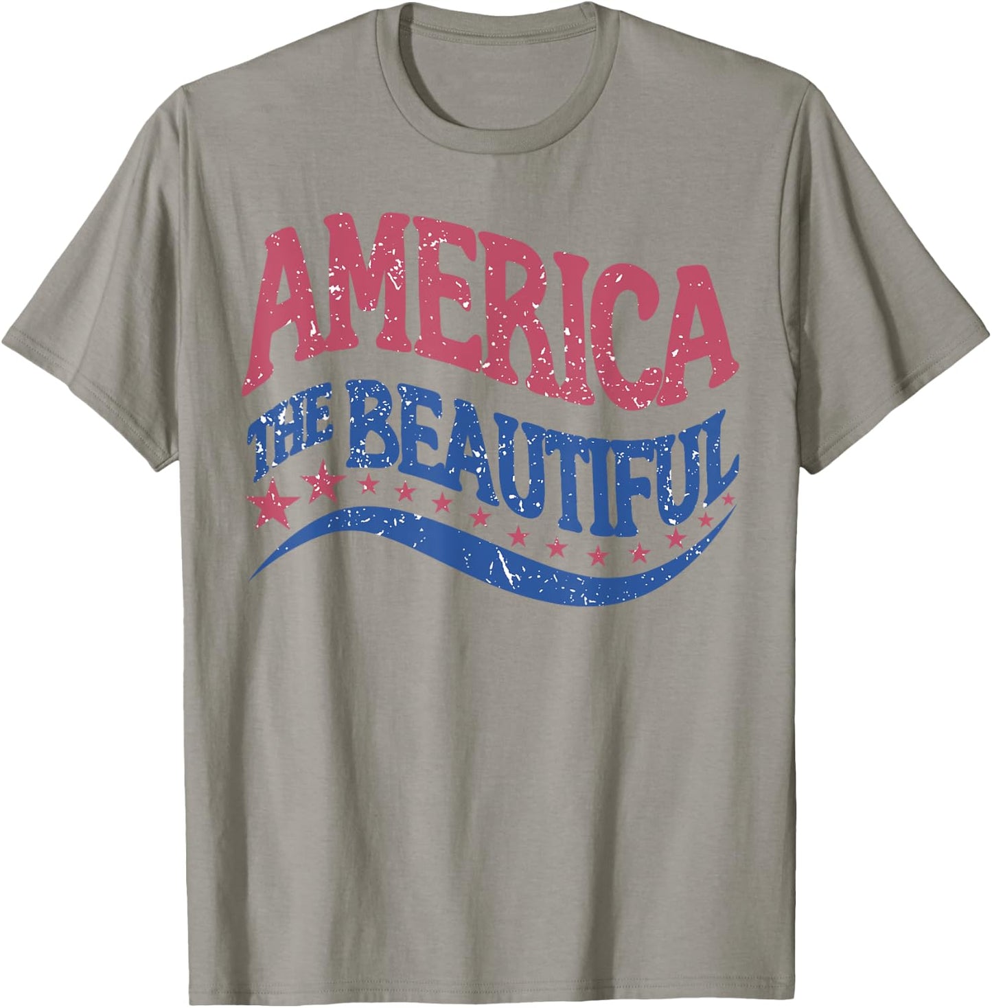 Retro America The Beautiful Vintage American 4th Of July T-Shirt - T-Shirt | Sand