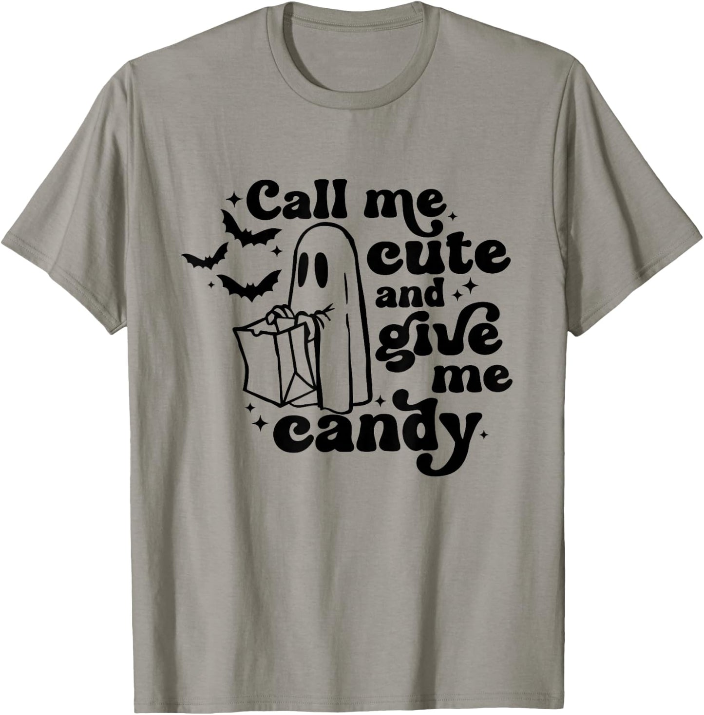 Retro Give Me Candy Call Me Cute Funny Halloween Cute Boo T-Shirt - T-Shirt | Sand