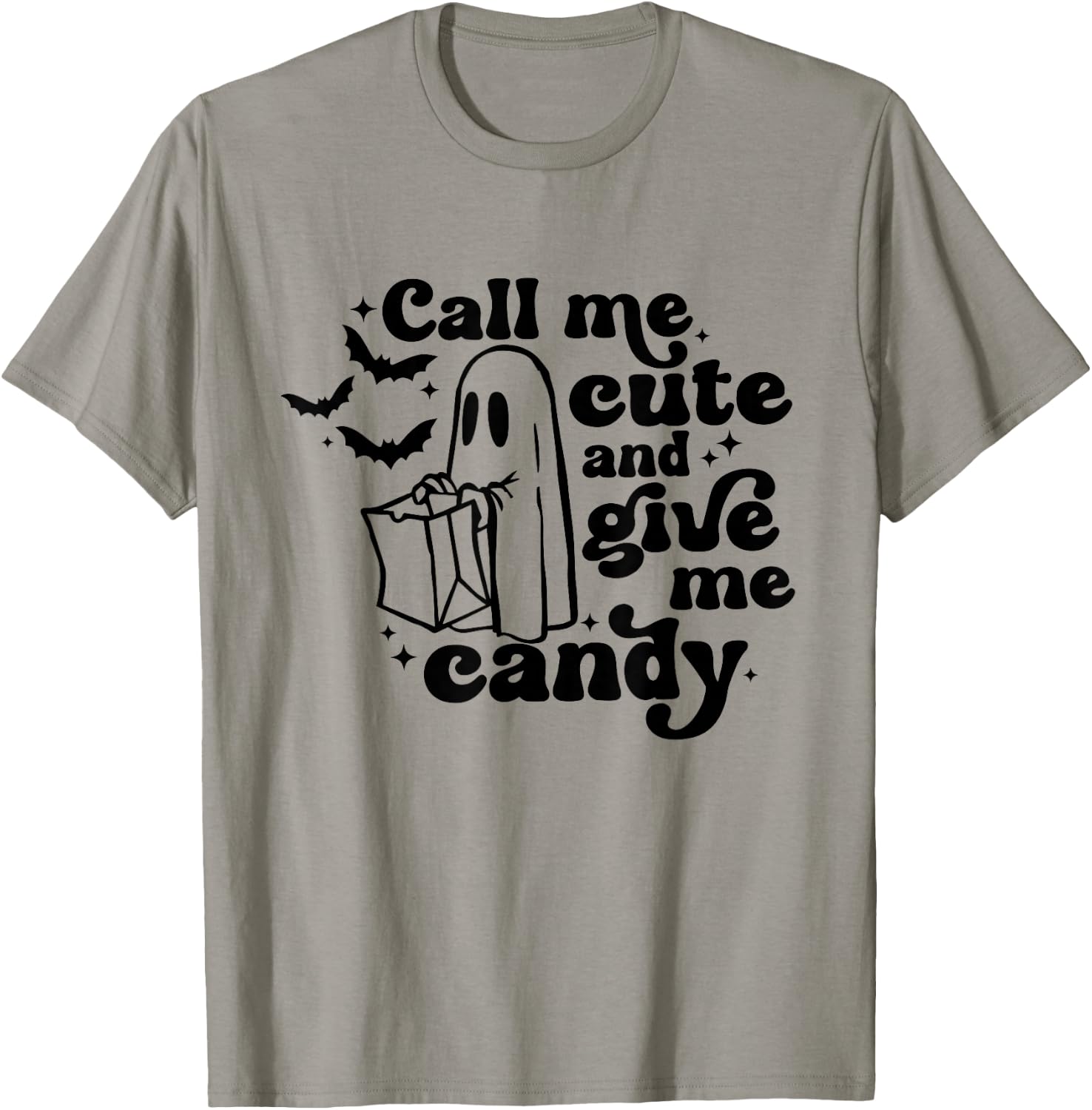 Retro Give Me Candy Call Me Cute Funny Halloween Cute Boo T-Shirt - T-Shirt | Sand