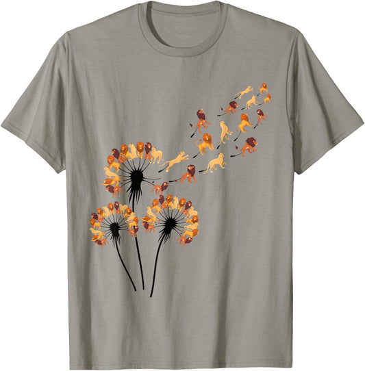 Dandelion Lions Shirt for Lion Lover | Lion T-Shirt - T-Shirt | Sand