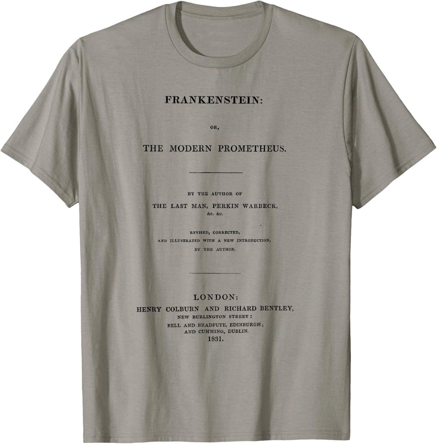 Frankenstein Mary Shelley Title Page T-Shirt - T-Shirt | Sand