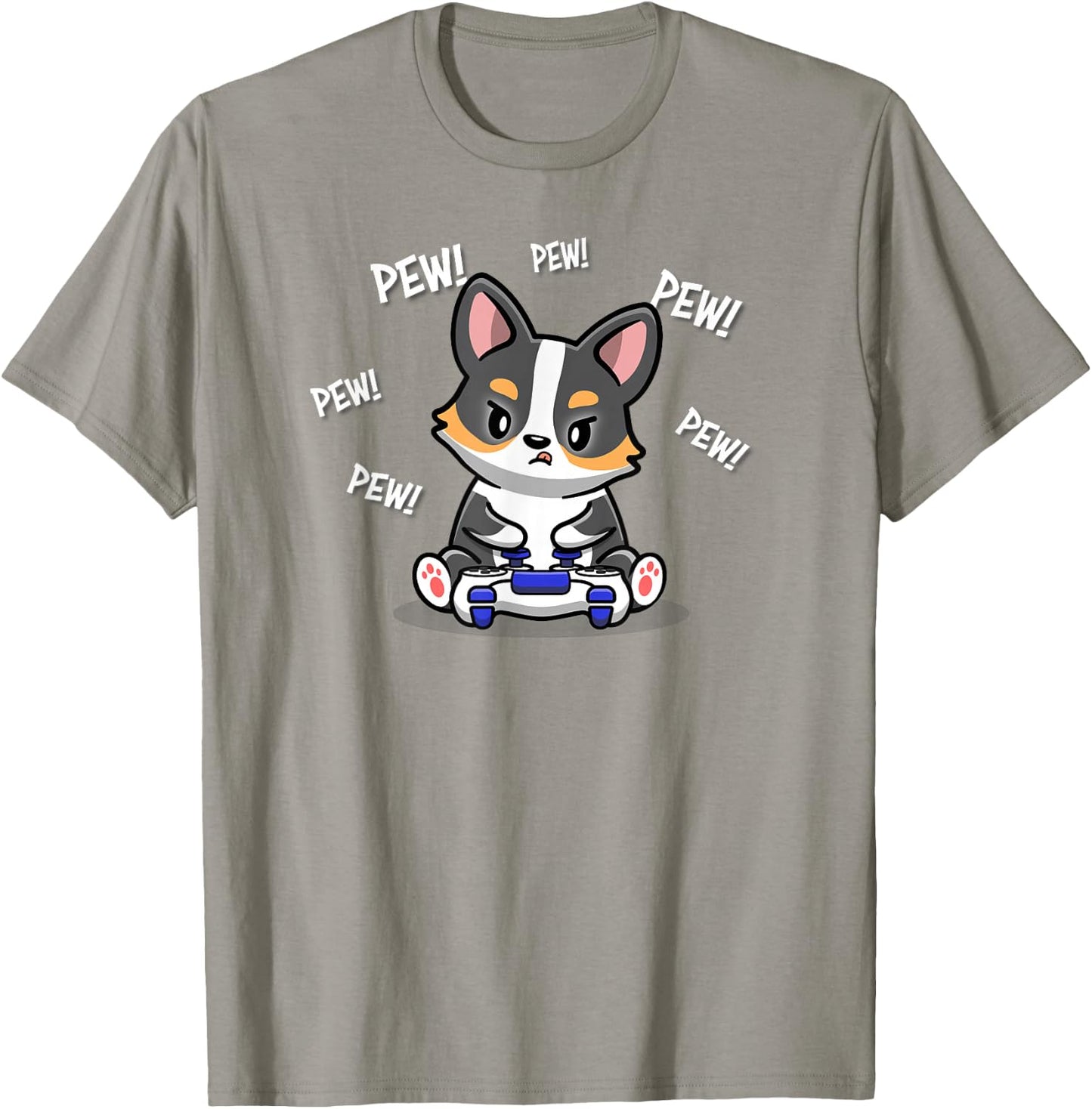 Funny Kawaii Kids Boy Video Gamer Black Tricolor Corgi Lover T-Shirt - T-Shirt | Sand