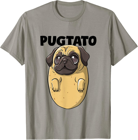 Pugtato Pug Lover Pug Dogs Cute Pug Face Funny Pug Owner Pug T-Shirt - T-Shirt | Sand