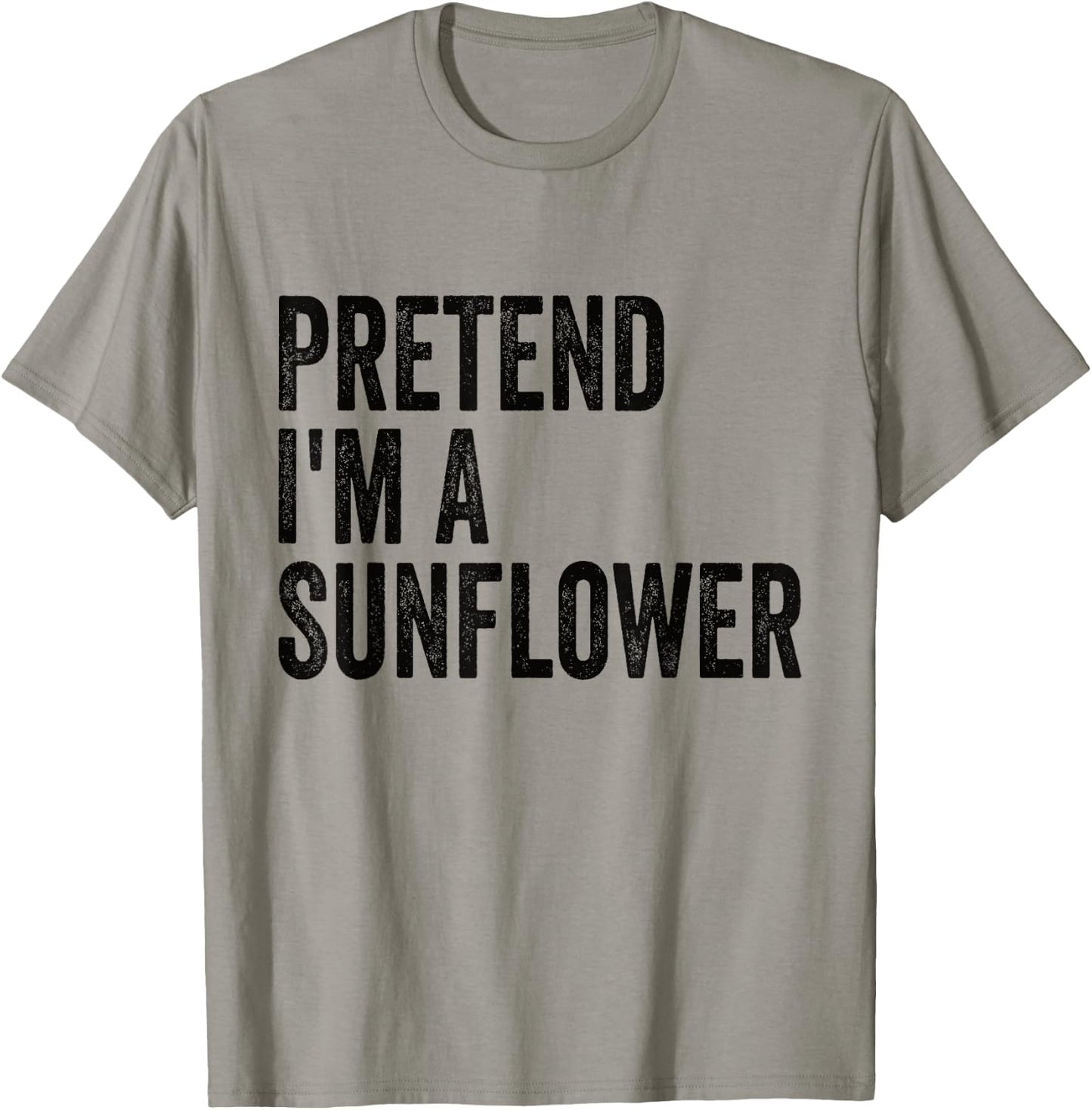 Pretend I'm A Sunflower Easy Lazy Halloween Costume T-Shirt - T-Shirt | Sand