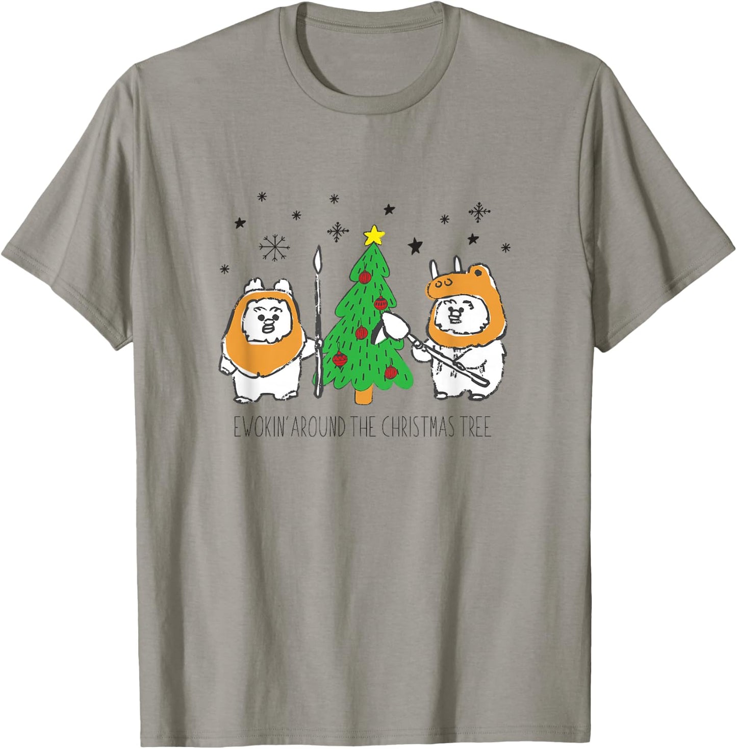 Star Wars Christmas Ewokin' Around The Christmas Tree T-Shirt - T-Shirt | Sand