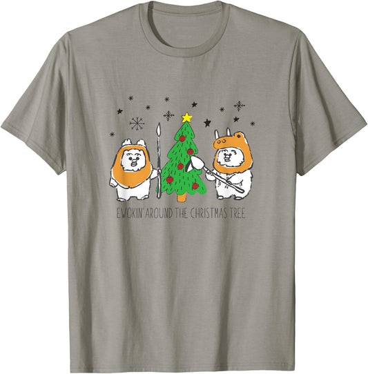 Star Wars Christmas Ewokin' Around The Christmas Tree T-Shirt - T-Shirt | Sand