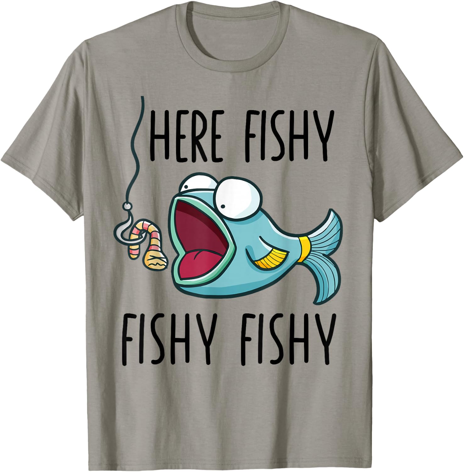 Here-Fishy Shirt Women Youth Boys Kids Toddler Funny Fishing T-Shirt - T-Shirt | Sand