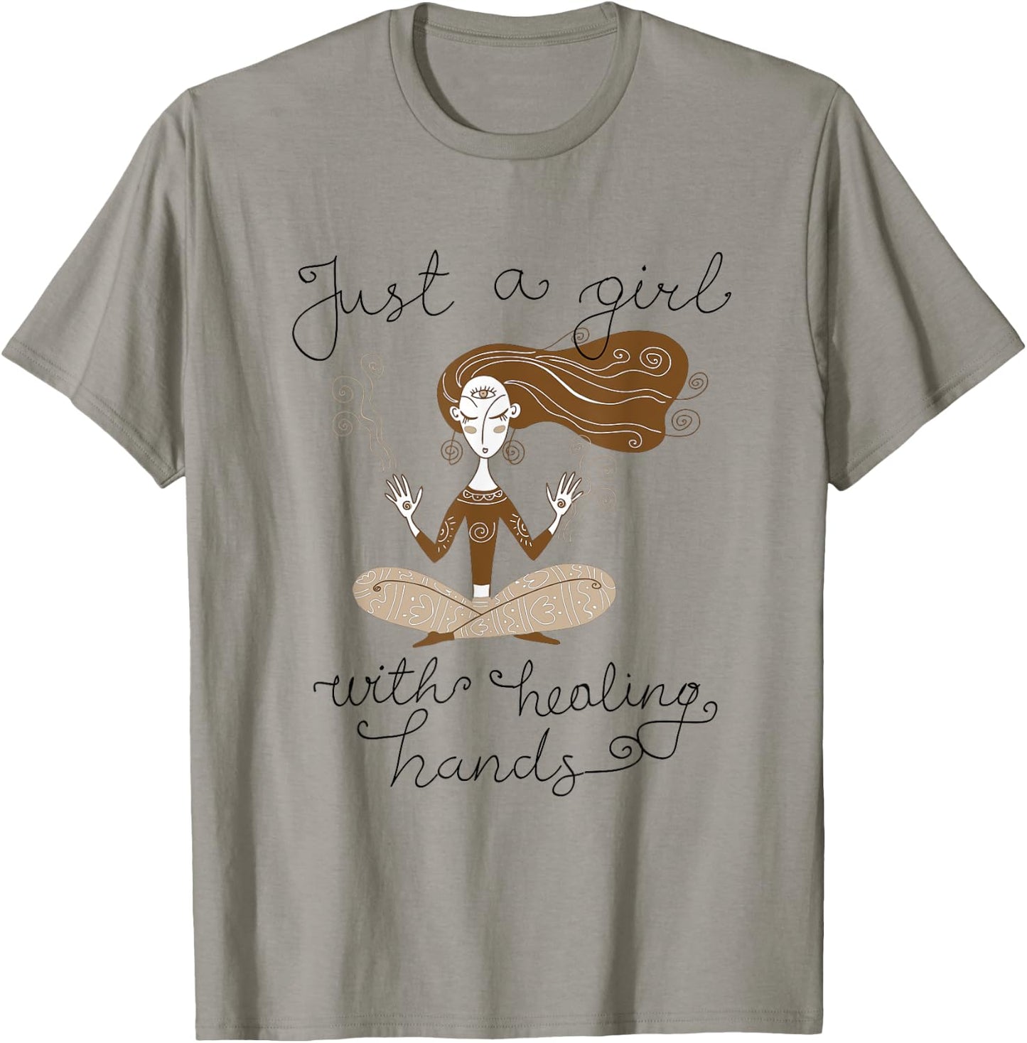 A Girl With Healing Hands Reiki Master Reiki Therapist T-Shirt - T-Shirt | Sand