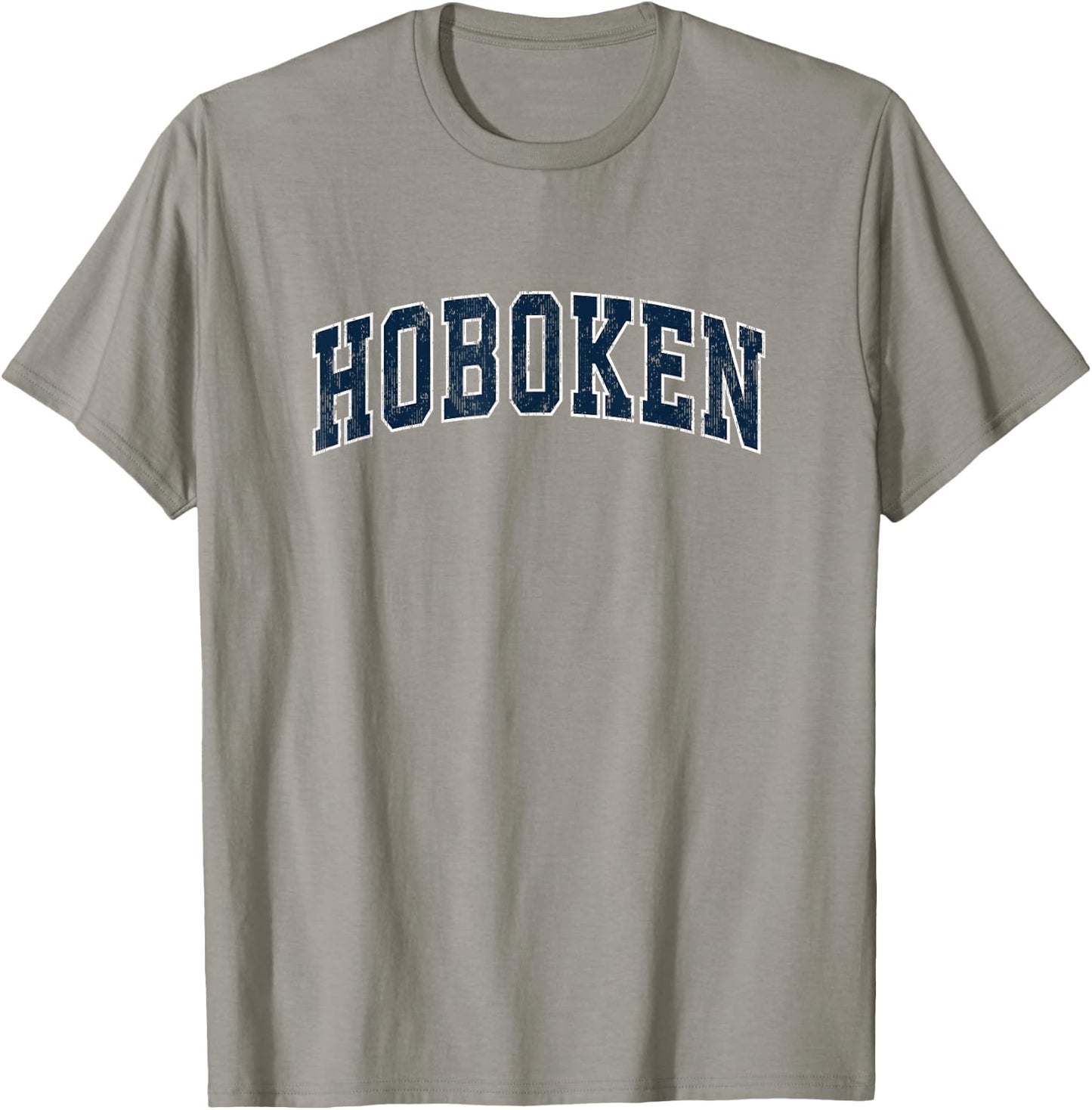 Hoboken New Jersey NJ Vintage Sports Design Navy Design T-Shirt - T-Shirt | Sand